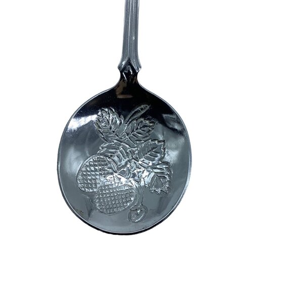 Vtg Bath Souvenir Spoon Enamel Crest Embossed Strawberry Design 5" Historical - Picture 3 of 6